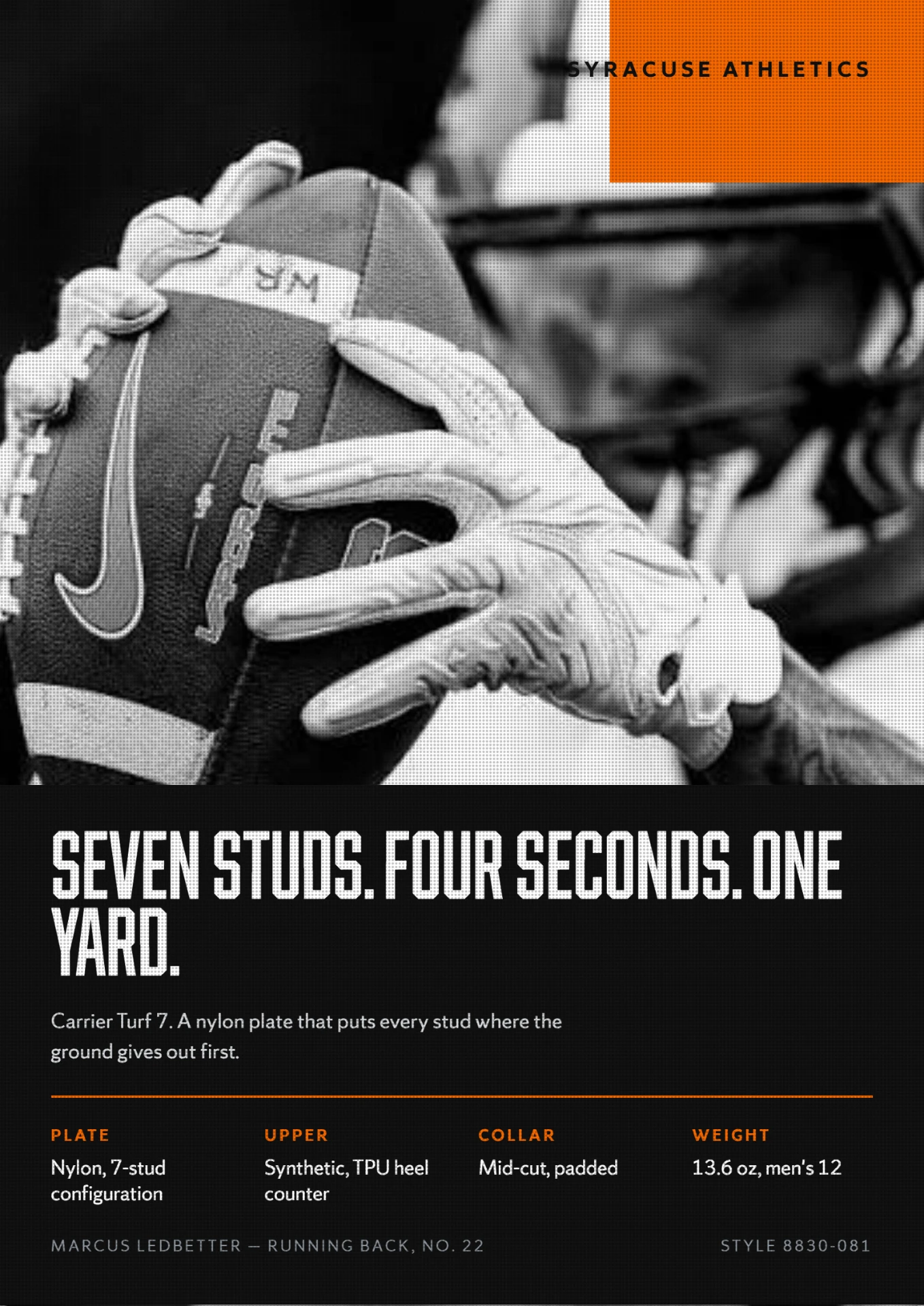 Syracuse Athletics Carrier Turf 7 football poster