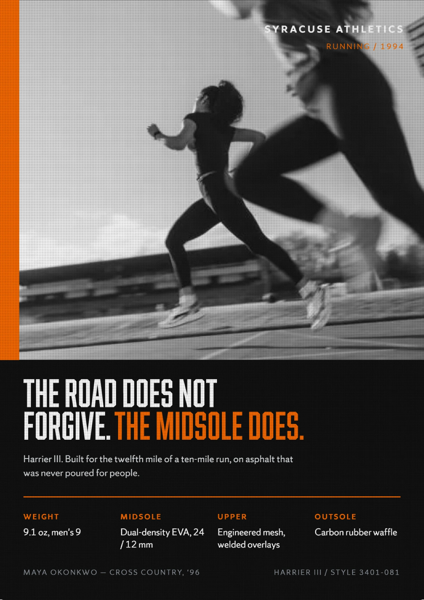 Syracuse Athletics Harrier III running poster