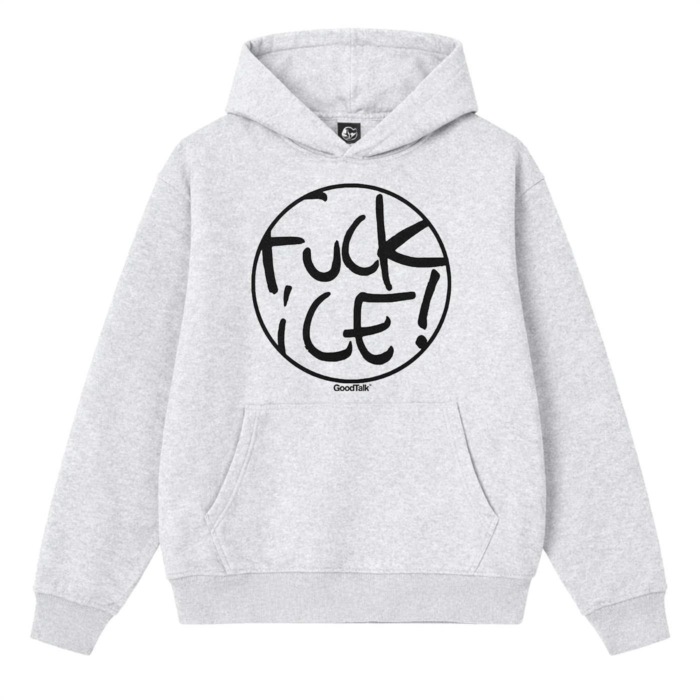 Howie hoodie front — Fuck Ice graphic
