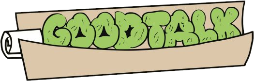 GoodTalk hand lettered scroll logo